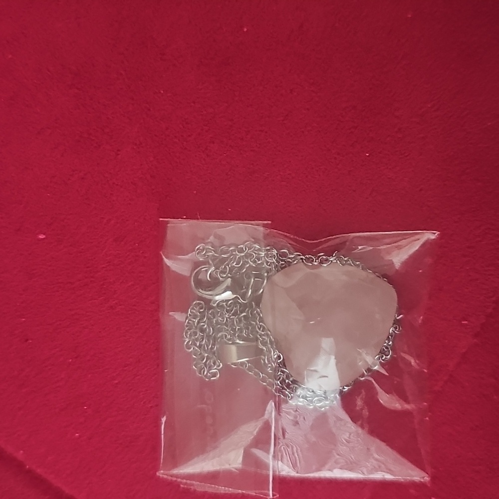 Rose Quartz necklace Valentines Gift For Her - Picture 5 of 5